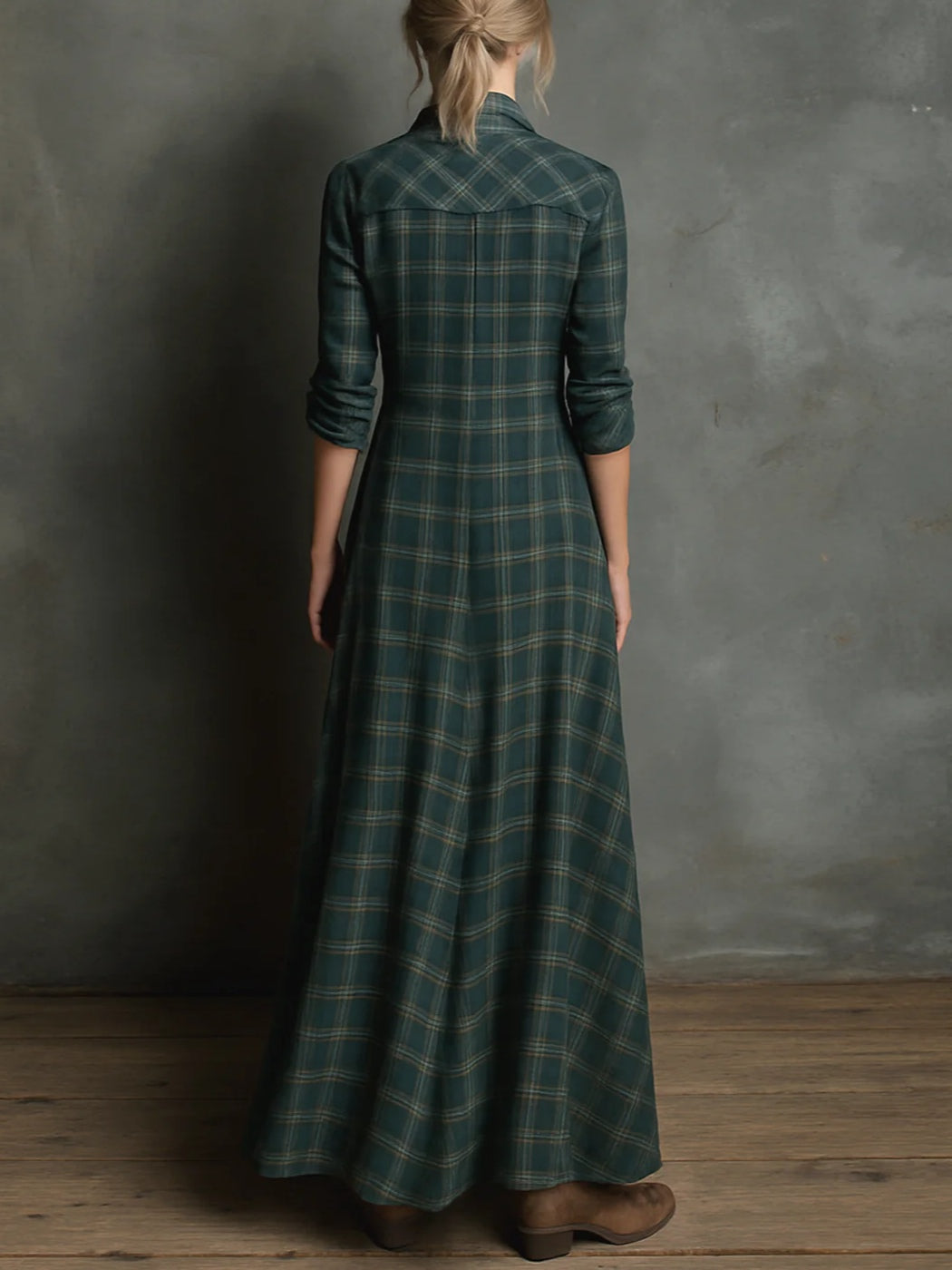 Green Striped Maxi Shirt Dress
