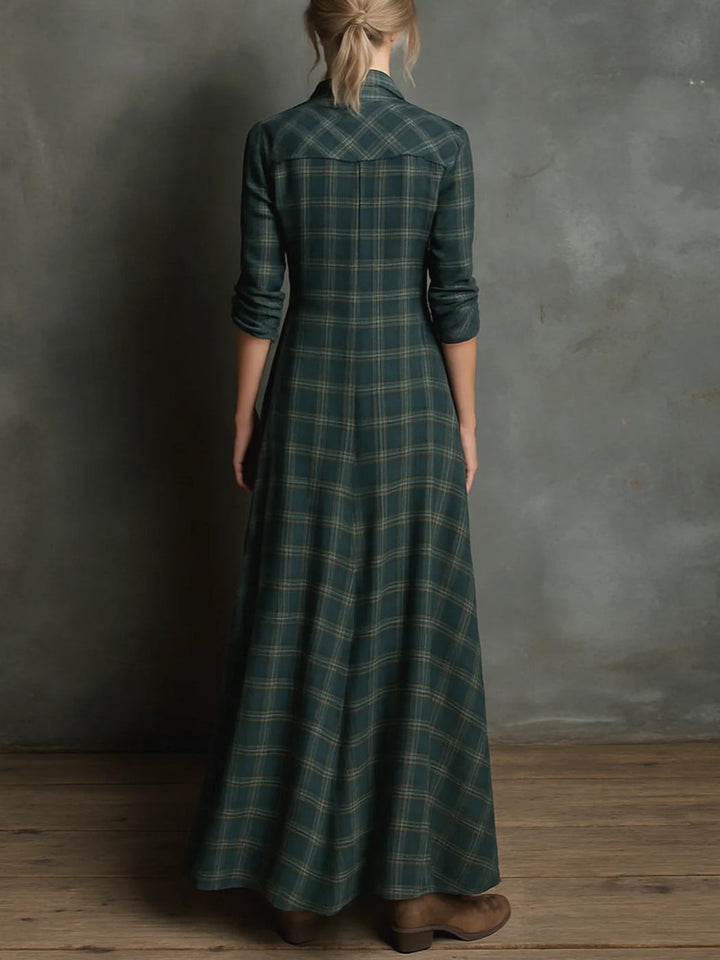 Green Striped Maxi Shirt Dress