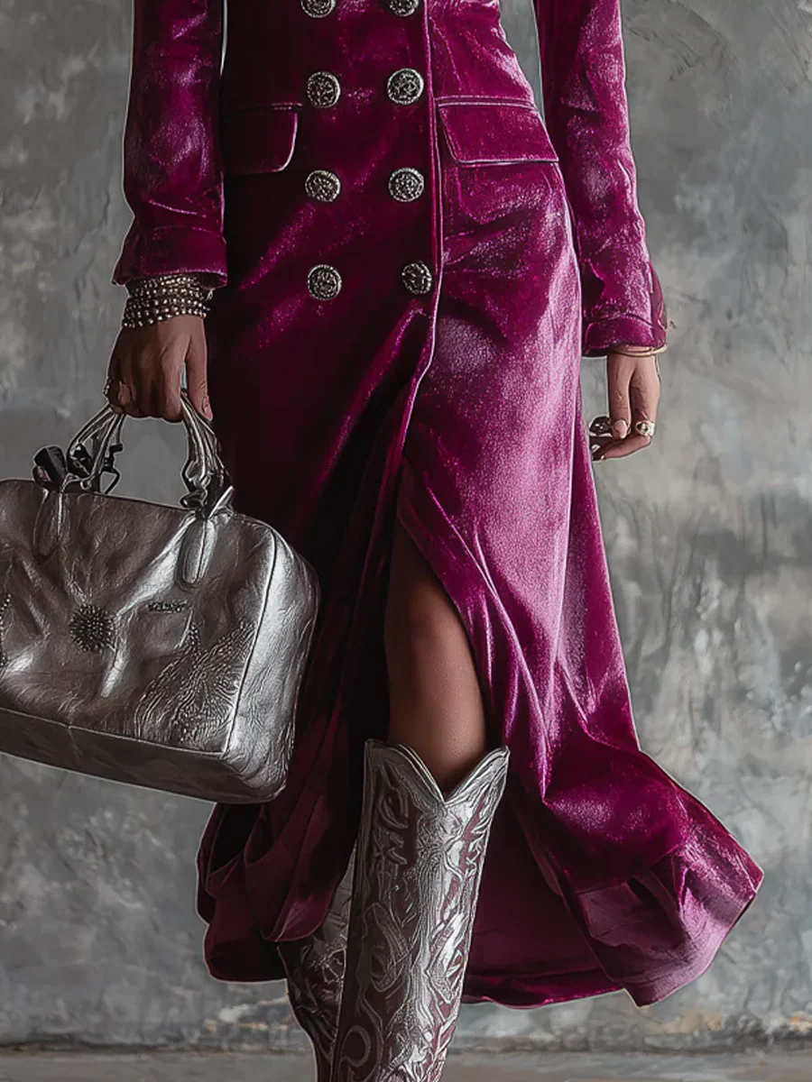 Lilac Velvet Maxi Dress