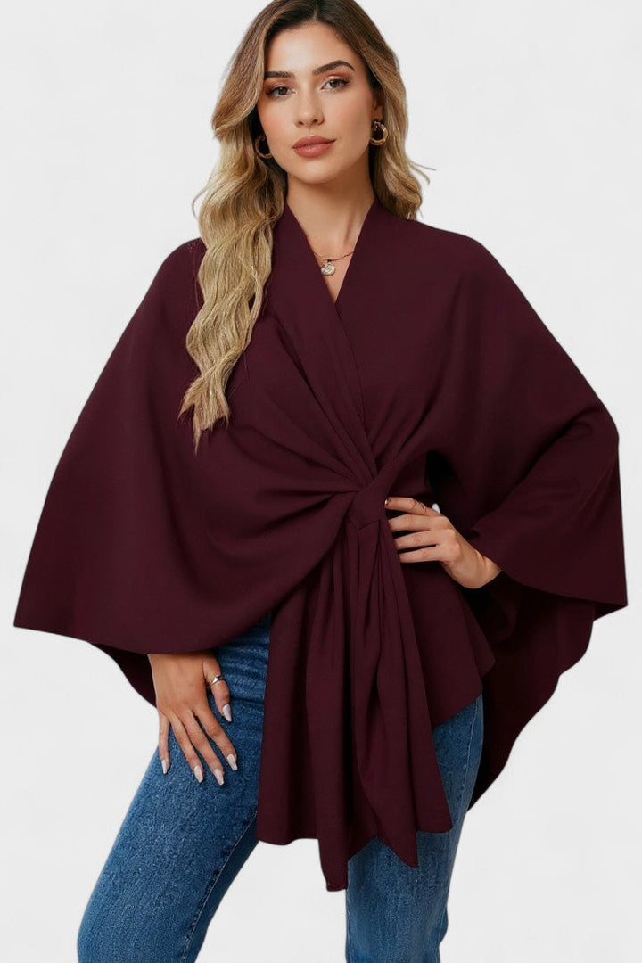Yvette | Elegant Draped Poncho