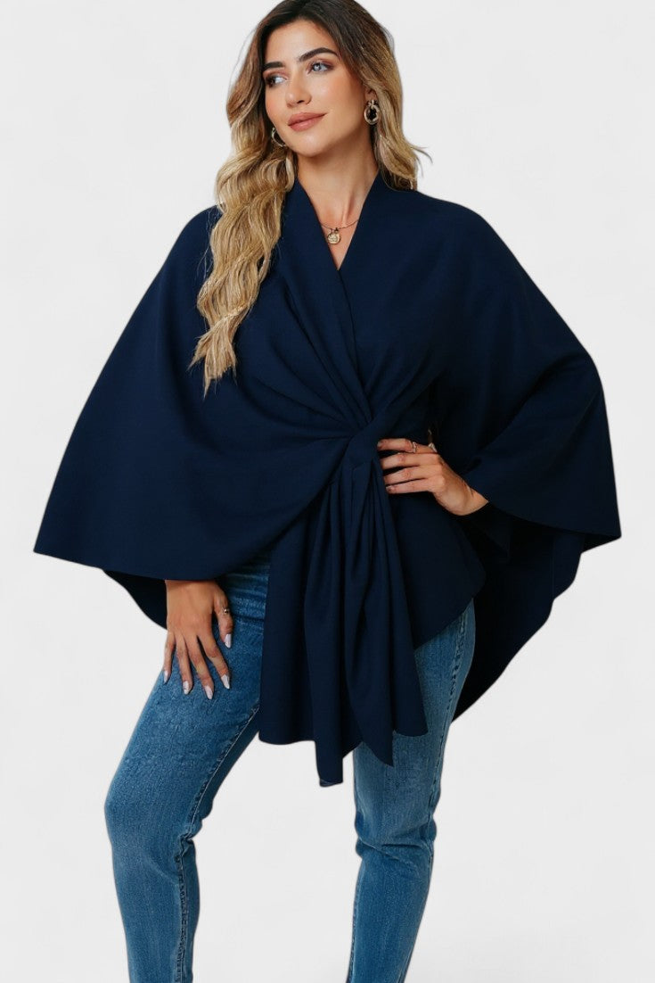 Elegant Draped Poncho