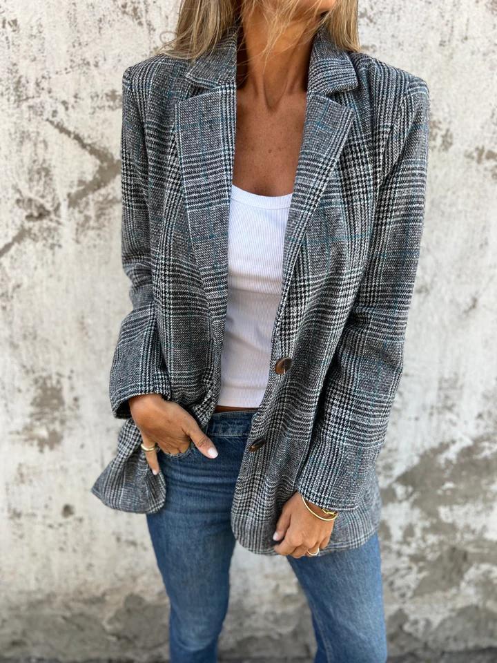 Carolina I Casual plaid blazer with lapels