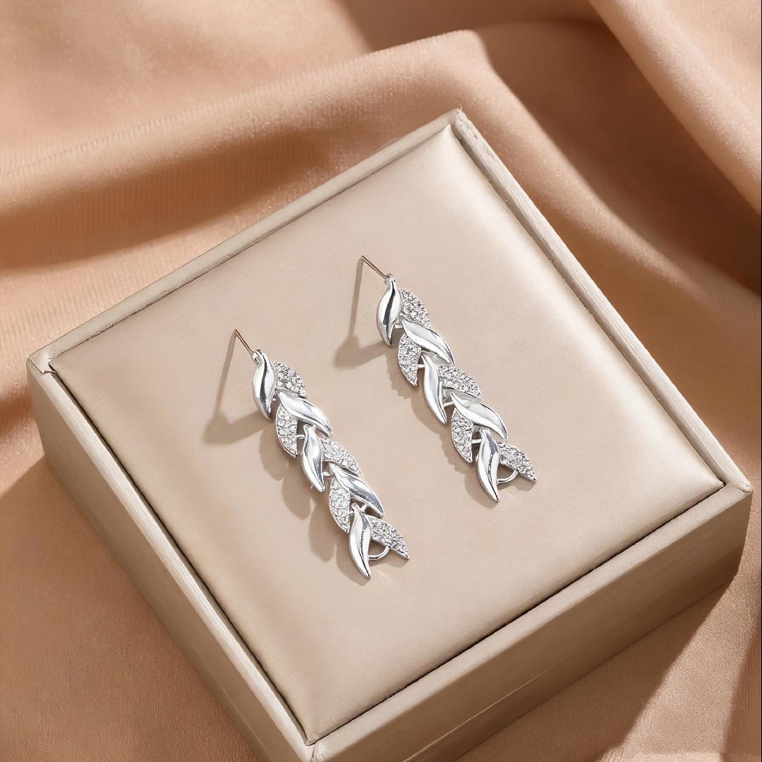 Elegancki zestaw z kryształkami Glass Rhinestone Fish Tail – naszyjnik z kolczykami