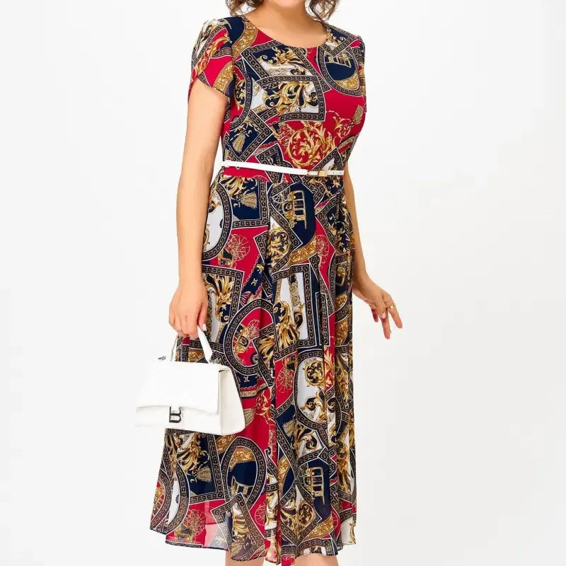Nina I A-Line Chiffon Dress in Vintage Style