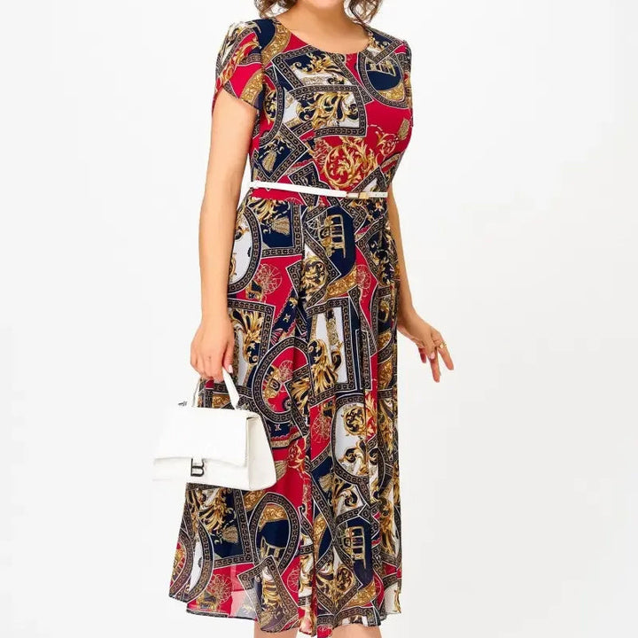 Nina I A-Line Chiffon Dress in Vintage Style