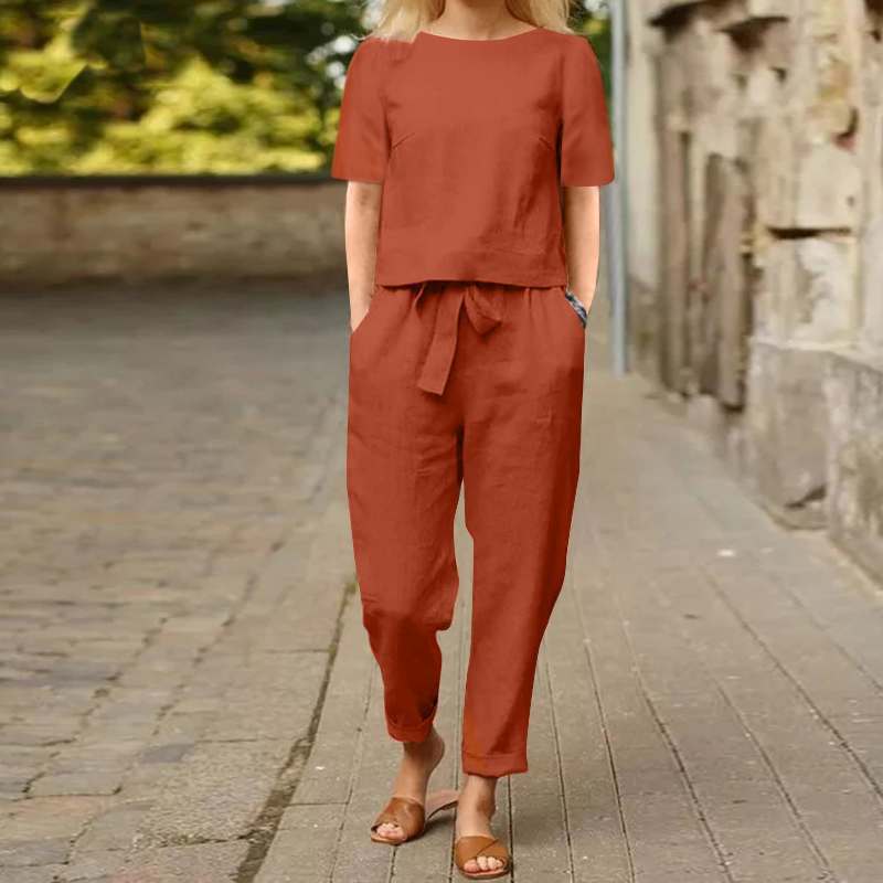 Set Siv | Pantaloni Monocromatici e Confortevoli + Top Coordinato