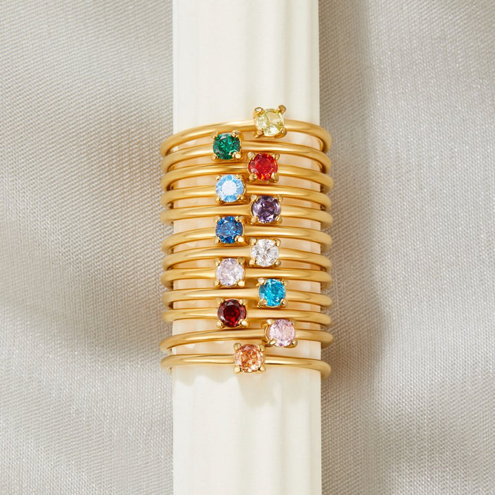 Golden Birthstone Rings
