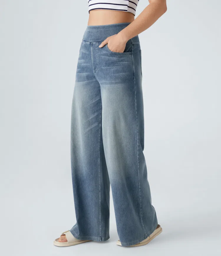Linda I Very stretchy wide-leg jeans with a high waist