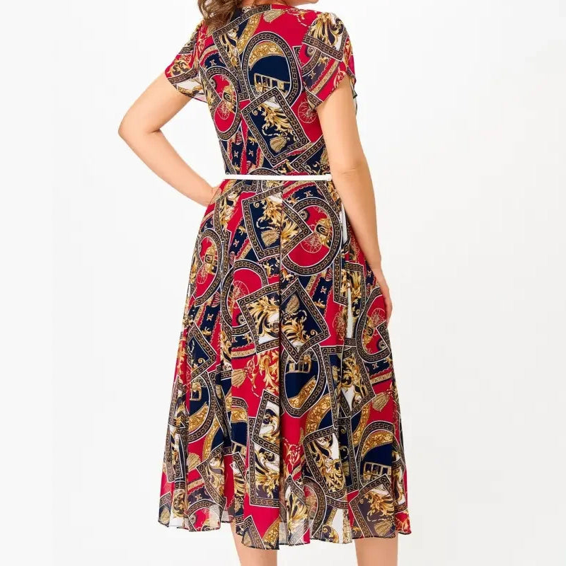 Nina I A-Line Chiffon Dress in Vintage Style