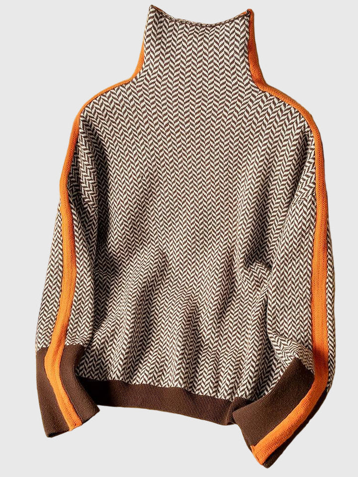 Marieke | Turtleneck with bold contrasting stripes
