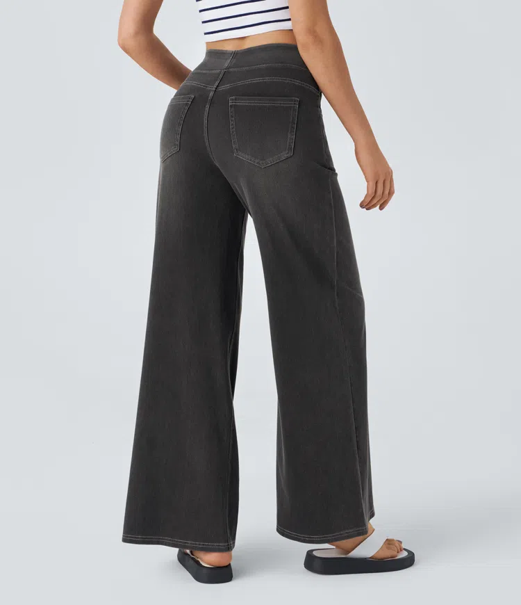 Linda I Very stretchy wide-leg jeans with a high waist
