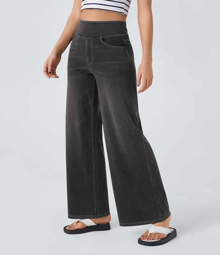 Linda I Very stretchy wide-leg jeans with a high waist