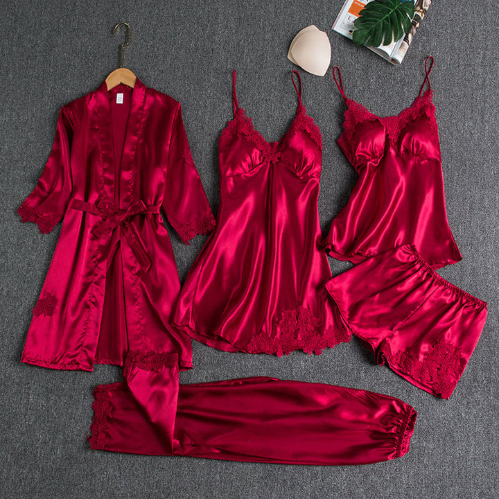 Sophie I Ice Silk Nightgown – 5-Piece Set