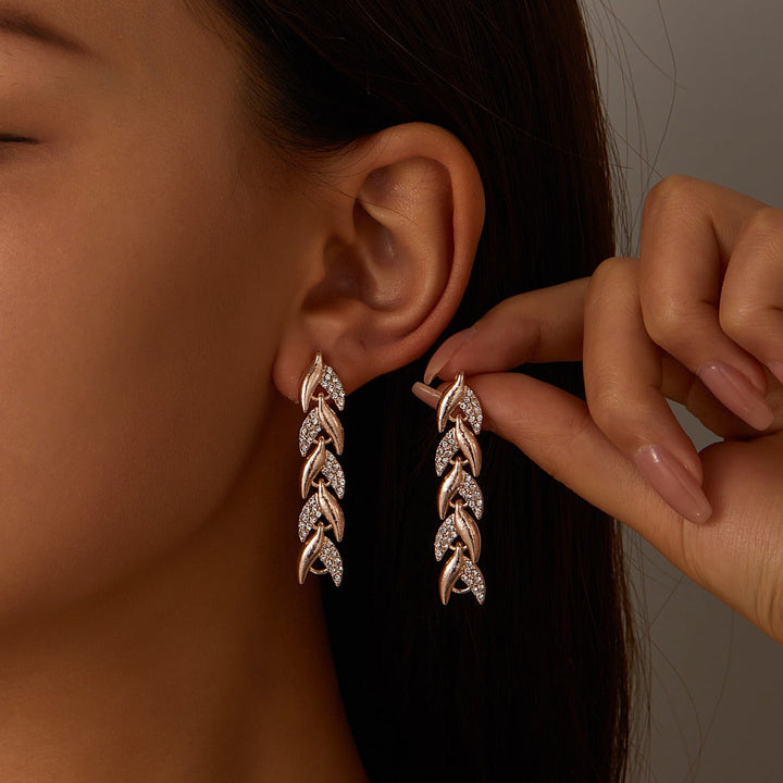 Elegancki zestaw z kryształkami Glass Rhinestone Fish Tail – naszyjnik z kolczykami