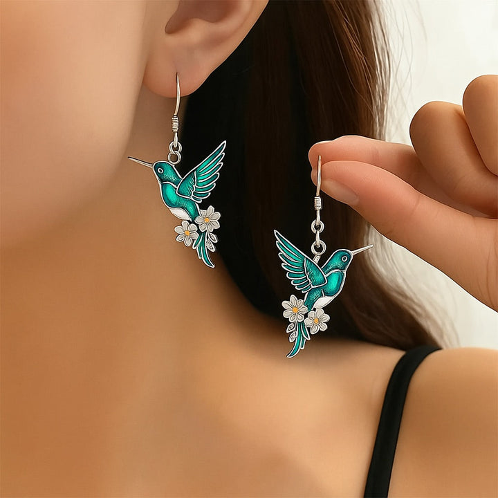 Beautiful necklace with a hummingbird + earrings as a gift – Limited offer