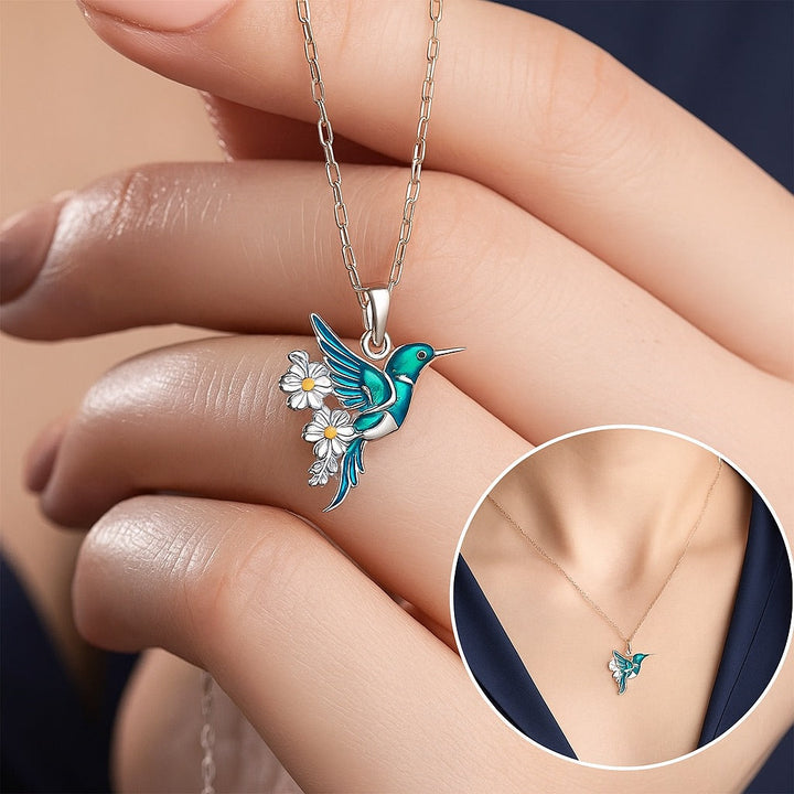 Beautiful necklace with a hummingbird + earrings as a gift – Limited offer