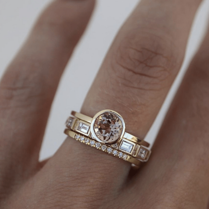 Hope - Ring set with inlaid crystals and gold rings