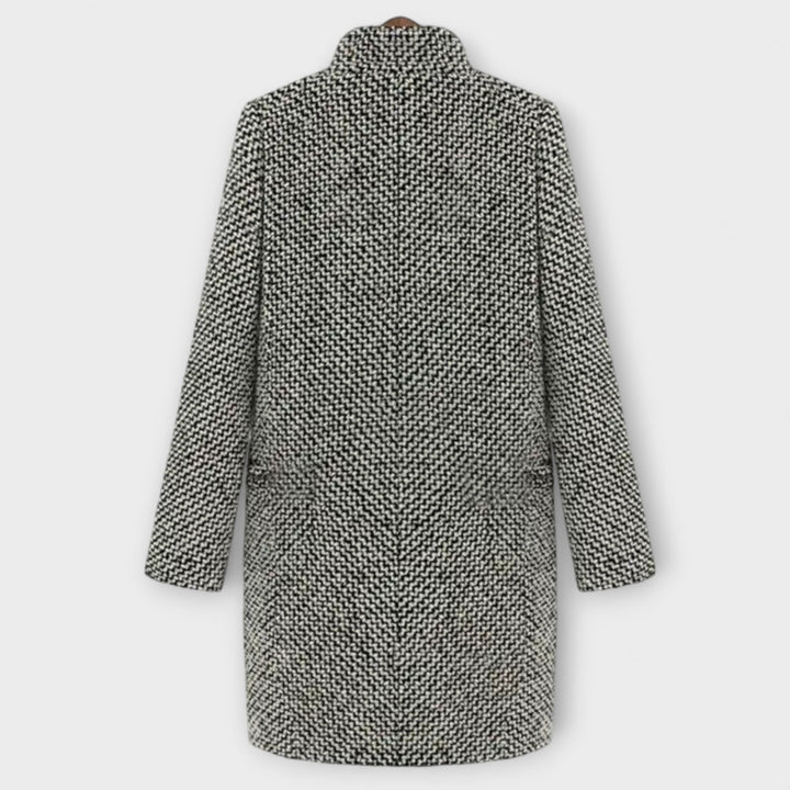 Kateřina - Wool coat in houndstooth pattern