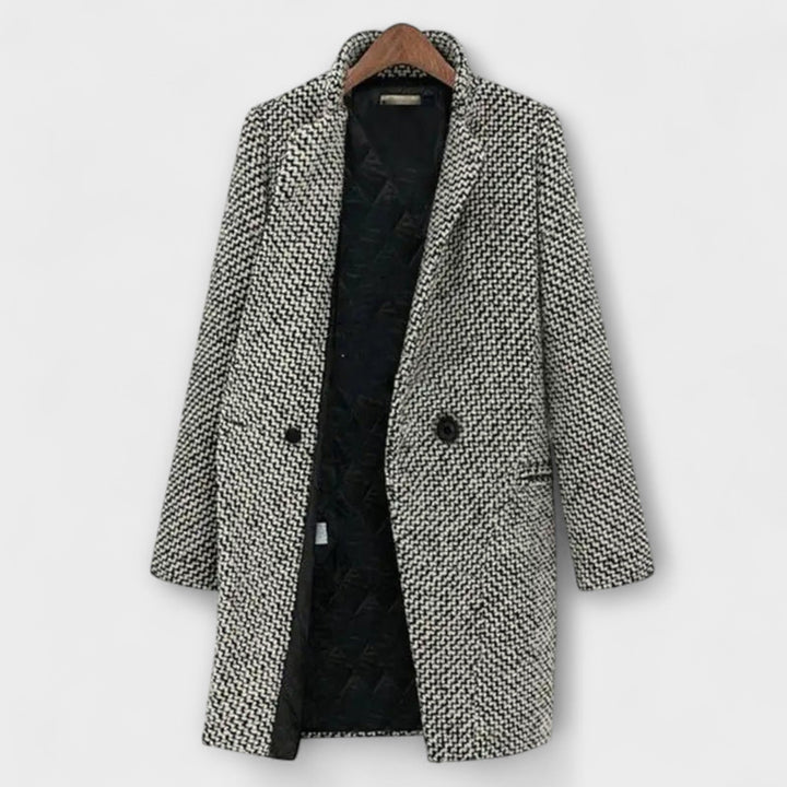 Kateřina - Wool coat in houndstooth pattern