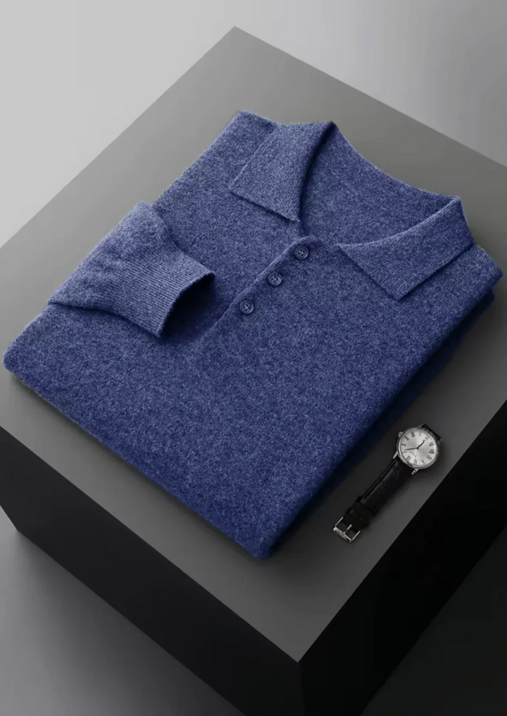 Pure Merino Wool Essential Polo Sweater