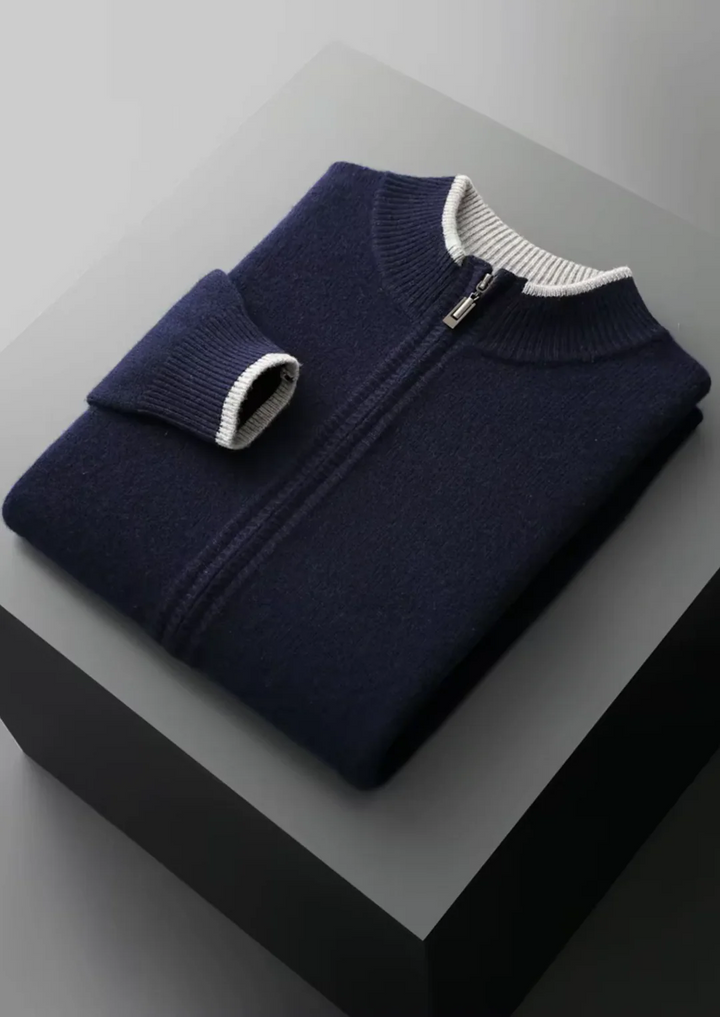 Pure Merino Wool Full-Zip Cardigan
