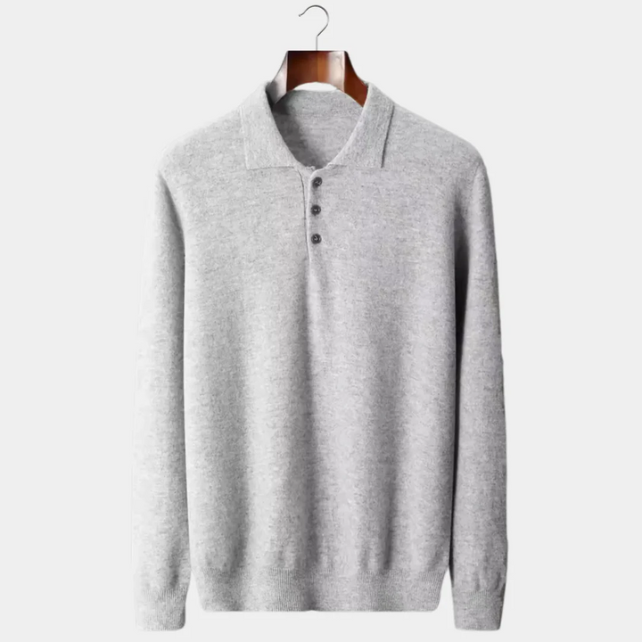 Pure Merino Wool Essential Polo Sweater