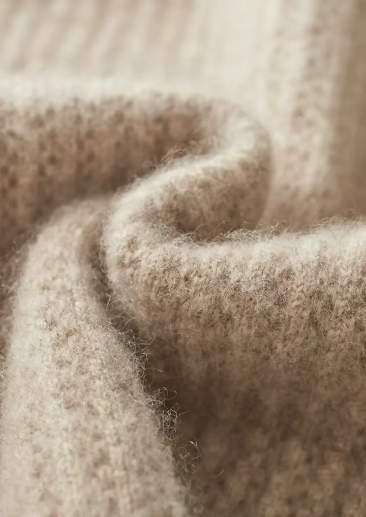 Pure Merino Wool Ribbed Full-Zip Hoodie