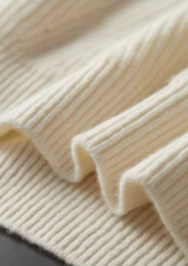 Pure Merino Wool Ribbed Quarter-Zip
