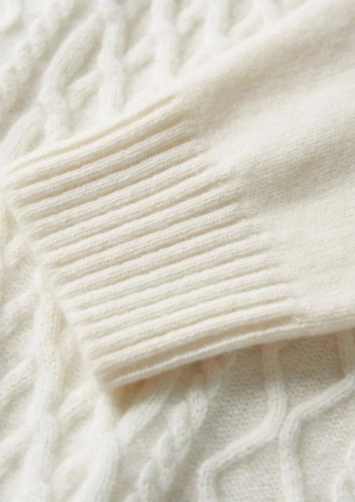 Pure Merino Wool Cable Knit Turtleneck