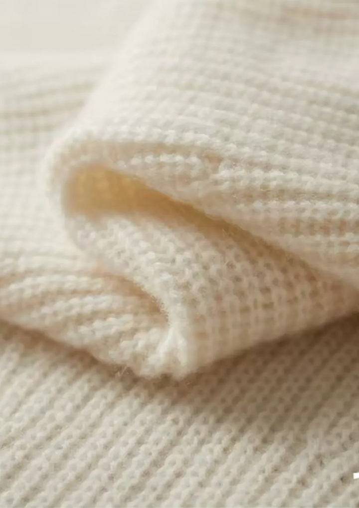 Pure Merino Wool Ribbed Quarter-Zip