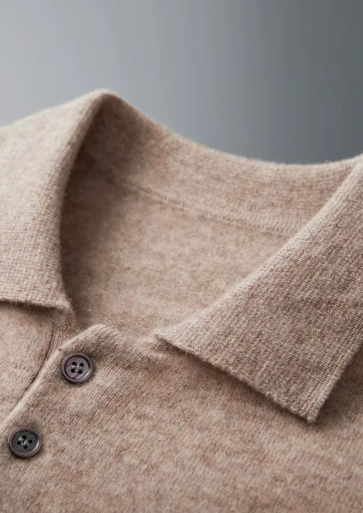 Pure Merino Wool Essential Polo Sweater