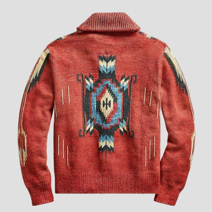 Adrian | Vintage Jacquard Lapel Knit Cardigan