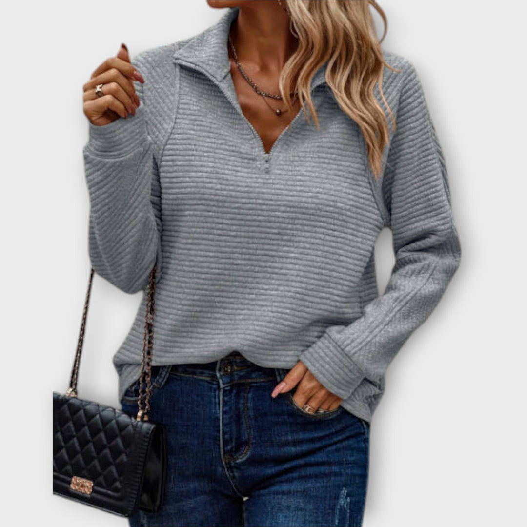 Vilja - Sweater with Polo Zip