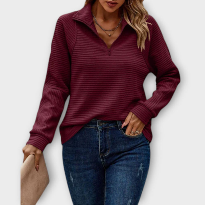Vilja - Sweater with Polo Zip