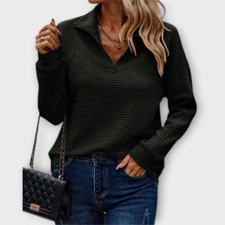 Vilja - Sweater with Polo Zip
