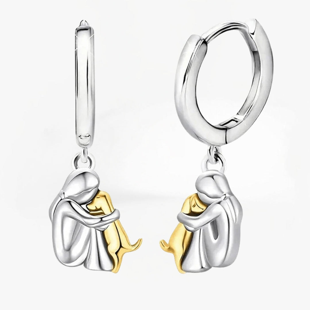 Elisa - Earrings with Dog Icon (Round Closure)