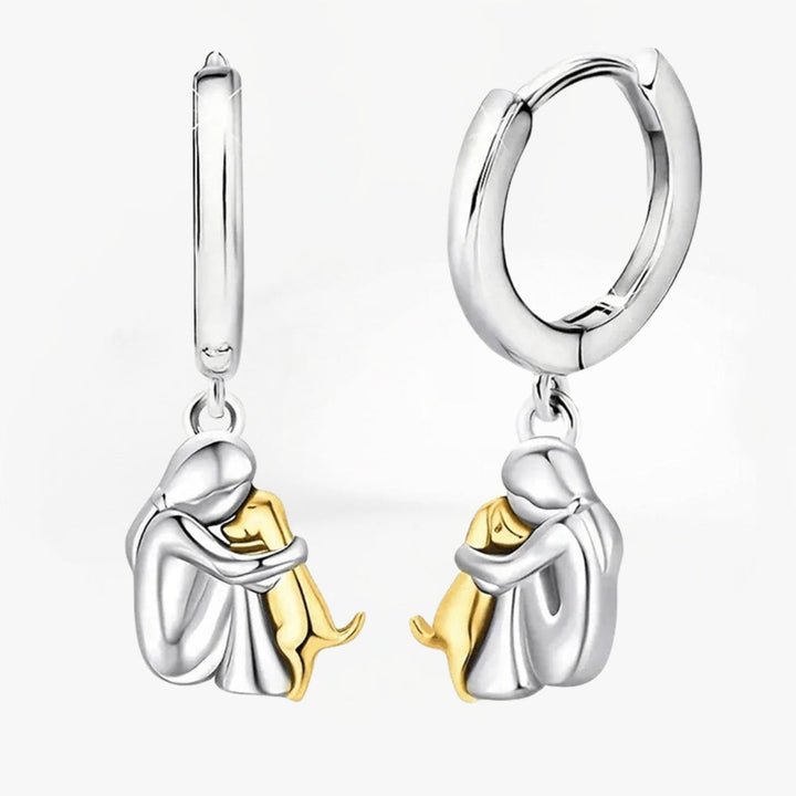 Elisa - Earrings with Dog Icon (Round Closure)