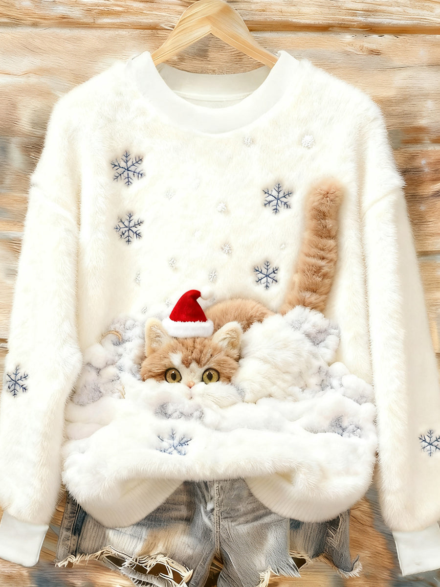 Roksana | Puszysty Śnieżny Sweter