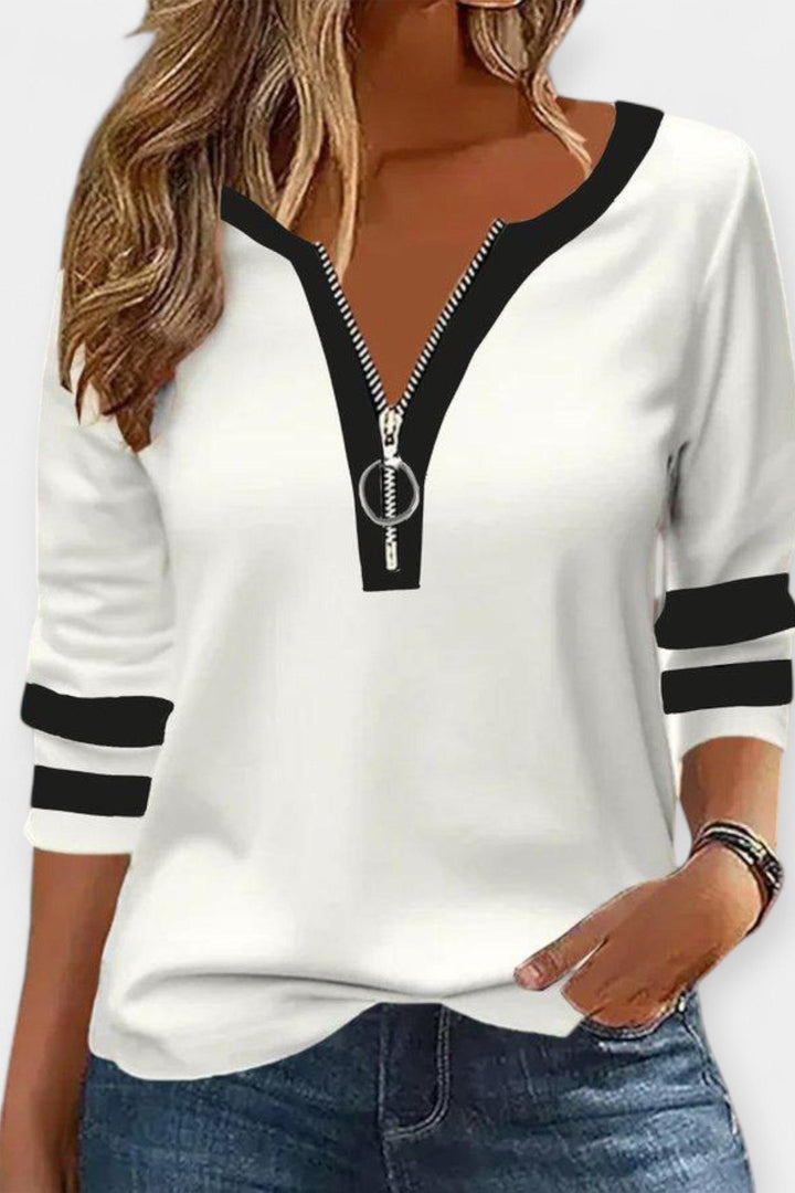 long-sleeve zip-up t-shirt