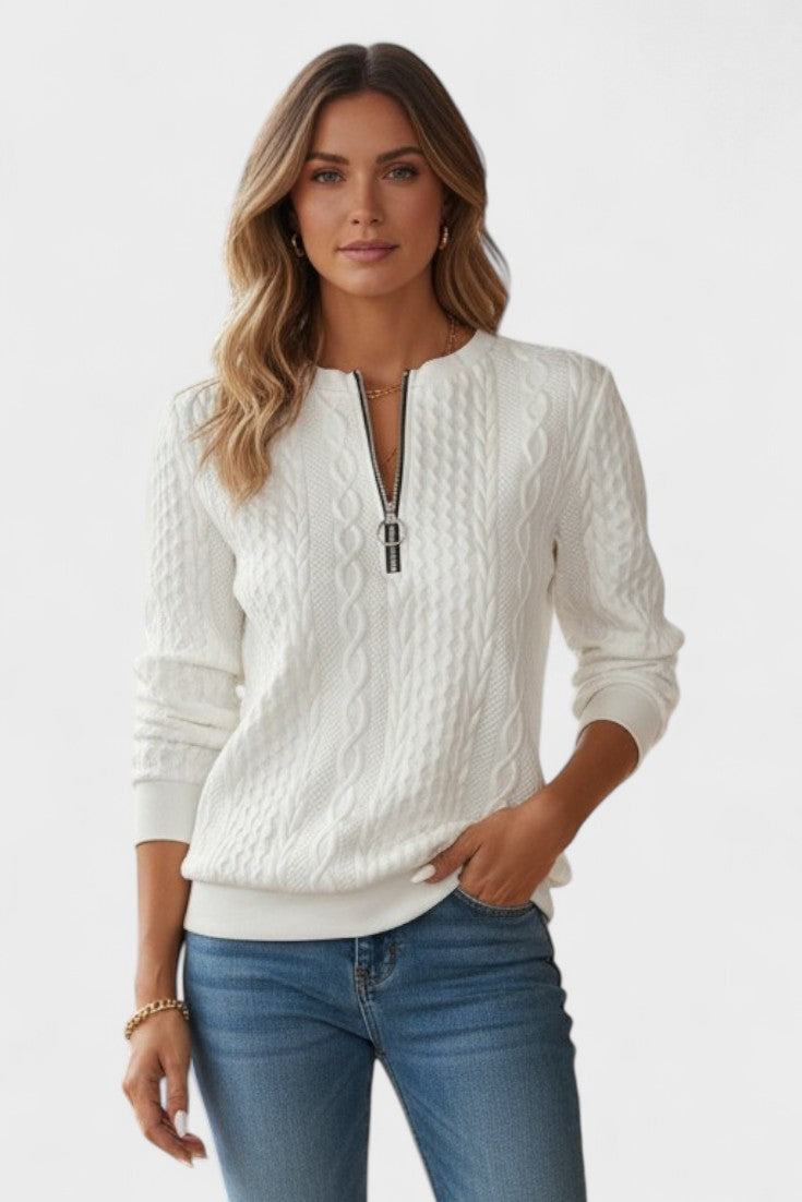 Nela™ | Kobiecy sweter z zamkiem